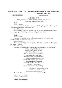 Kỳ thi tốt nghiệp trung học phổ thông năm học 2003 - 2004