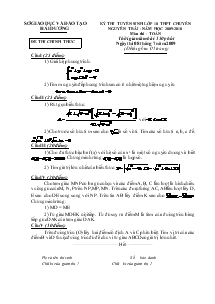 Kỳ thi tuyển sinh lớp 10 THPT chuyên Nguyễn Trãi - Năm học 2009-2010 Môn Thi : Toán