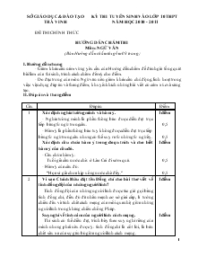 Kỳ thi tuyển sinh vào lớp 10 thpt năm học 2010 - 2011 hướng dẫn chấm thi Môn: Ngữ Văn