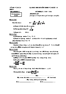 Kỳ thi tuyển sinh vào lớp 10 trung học phổ thông năm học: 2005 - 2006 môn toán