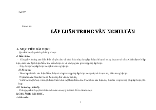 Lập luận trong văn nghị luận