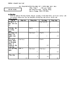 Ma trận đề kiểm tra học kỳ 1 -Năm học 2013 - 2014