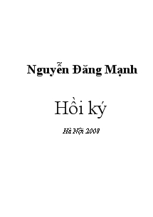 Nguyễn Đăng Mạnh Hồi ký