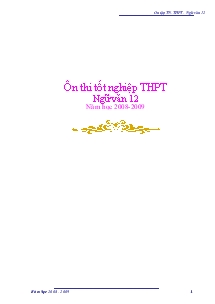 Ôn thi tốt nghiệp trung học phổ thông ngữ văn 12 năm học 2008-2009