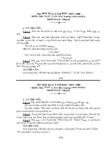 Thi học kì II. Năm học 2007-2008. Môn thi: ngữ văn-11 (chương trình chuẩn)