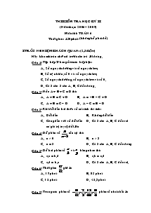 Thi kiểm tra học kỳ II (năm học: 2006 – 2007) môn thi: toán 6