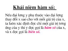 Bài giảng Khái niệm hàm số