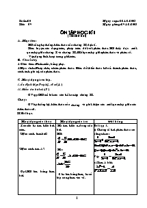 Chuyên đề Ôn tập học kì I(tiết thứ hai)