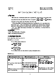 Chuyên đề Phép chia các phân thức đại số