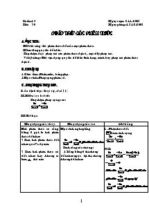 Chuyên đề Phép trừ các phân thức