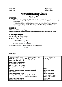 Chuyên đề Phương trình đưa về dạng ax+b=0