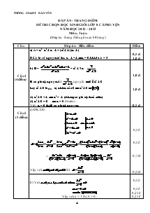 Đáp án - Thang điểm đề thi chọn học sinh giỏi lớp 8 cấp huyện năm học 2012 - 2013 môn: toán