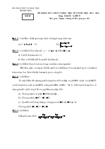 Đề khảo sát chất lượng học kì II năm học 2012 - 2013 Môn: Toán – Lớp 9 Đề B