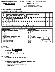 Đề khảo sát chất lượng học kỳ I năm học 2006-2007 Môn: Toán Lớp 8 Trường Thcs Thái Sơn