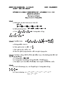 Đề khảo sát học sinh giỏi lần 1 năm học 2011-2012 môn toán lớp 8 Trường Thcs Đức Thắng