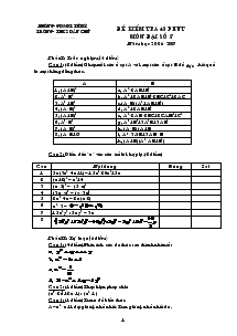 Đề kiểm tra 45 phút môn đại số 8 năm học 2006-2007 TRƯỜNG THCS DÂN CHỦ