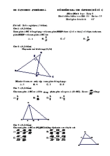 Đề kiểm tra chương III (đề số 1) môn: hình học - Lớp 8 Trường Thcs Nghĩa Hoà