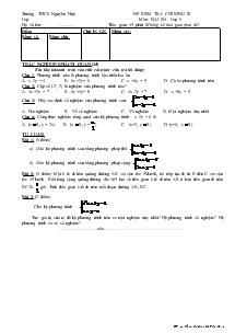 Đề kiểm tra chương III Môn: Đại Số - Lớp 9 Trường THCS Nguyễn Huệ