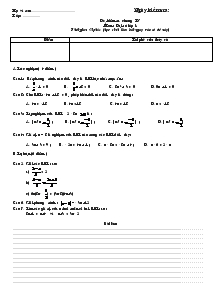 Đề kiểm tra chương IV Môn : Đại số lớp 8