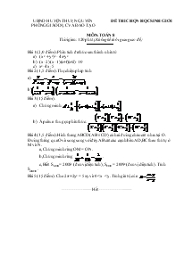 Đề thi chọn học sinh giỏi Môn: Toán 8 Huyện Thuỷ Nguyên Đề 10