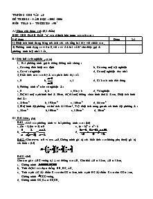 Đề thi học kì 2 - Năm học : 2005 -2006 Môn Toán 8 Trường Chu Văn An