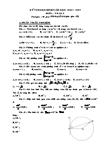 Đề thi học kì II năm học 2006 – 2007 Môn : Toán 9