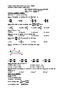 Đề thi học kì II–Năm Học:2007-2008 Môn: Toán- Khối: 8 TRƯỜNG THCS LƯƠNG THẾ VINH