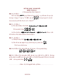 Đề thi học sinh giỏi môn toán 8 ( thời gian làm bài 120 phút )