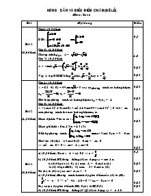 Hướng dẫn và biểu điểm chấm (đề lẻ) Môn : Toán