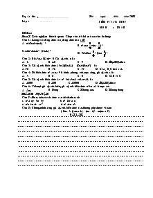 Kiểm tra : 15 phút Môn : Toán