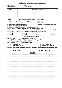 Kiểm tra đại số Lớp 9(45 phút đề chẵn)