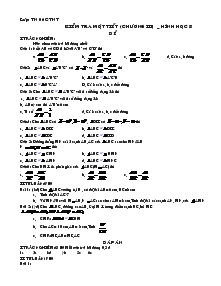 Kiểm tra một tiết (chương III) _ Hình Học 8