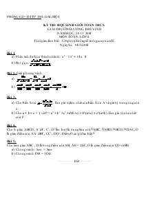 Kỳ thi học sinh giỏi toán THCS giải thưởng Lương Thế Vinh Năm học: 2013-2014 Môn Toán: Lớp 8