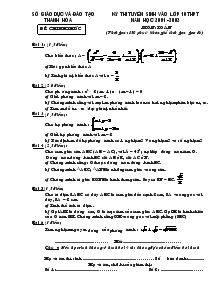 Kỳ thi tuyển sinh vào lớp 10 THPT năm học 2001 - 2002 Môn: Toán- Thanh Hóa