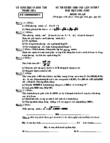 Kỳ thi tuyển sinh vào lớp 10 THPT năm học 2002 - 2003 Môn: Toán- Thanh Hóa