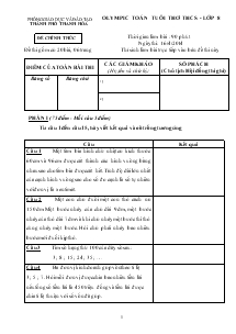 Olympic toán tuổi thơ THCS - Lớp 8