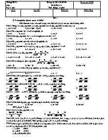 Thi học kỳ II – Năm học:07-08 Môn:Toán 8 Thời lượng: 45 phút