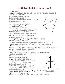 15 Bài toán hình ôn Học kì 1 lớp 7