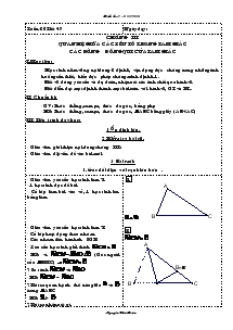 Bài giảng Quan hệ giữa các yếu tố trong tam giác các đường đồng qui của tam giác