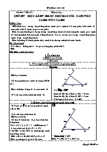 Bài giảng Trường hợp bằng nhau thứ hai của tam giác cạnh-Góc-cạnh