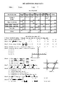 Đề 10 kiểm tra học kỳ 1 môn : toán lớp : 7