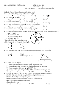 Đề bài thi học kì 2 môn học: toán - Lớp 7