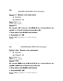 Đề kiểm định môn toán 8 (45 phút)