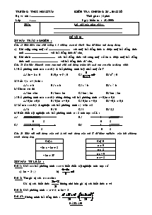 Đề kiểm tra chương IV Đại Số 8 Đề 3