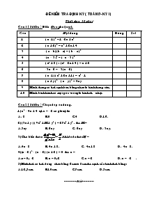 Đề kiểm tra định kỳ ( toán 8- Kỳ I và II)