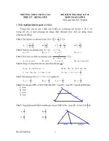 Đề kiểm tra học kỳ II Môn Toán Lớp 8 TRƯỜNG THCS TRẦN CAO