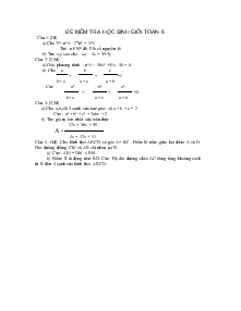Đề kiểm tra học sinh giỏi toán 8