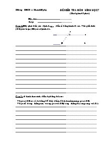 Đề kiểm tra môn hình học 7 (thời gian:45 phút)