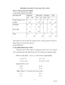 Đề kiểm tra môn toán, học kì I, Lớp 6 Đề Số 2