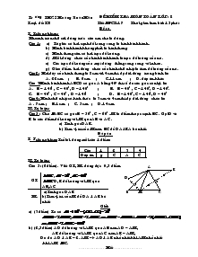 Đề kiểm tra môn toán lớp: 8 Loại đề: TX Trường THCS Hoàng Xuân Hãn